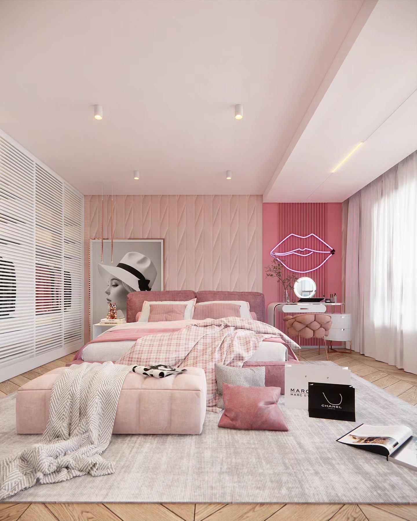 35. Soft Blush Canopy with Velvet Accents and Vintage Charm