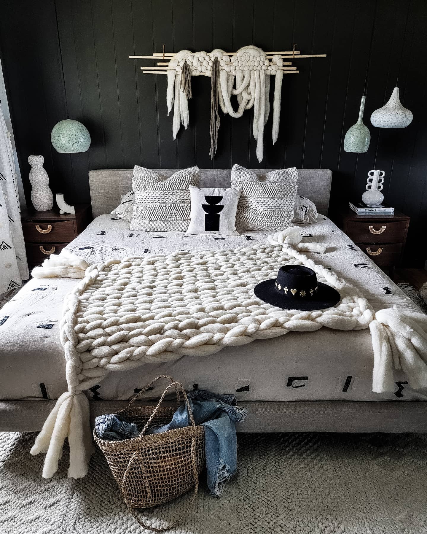 34. Moonlit Moss Canopy Over Vintage Velvet: a Dark Boho Escape