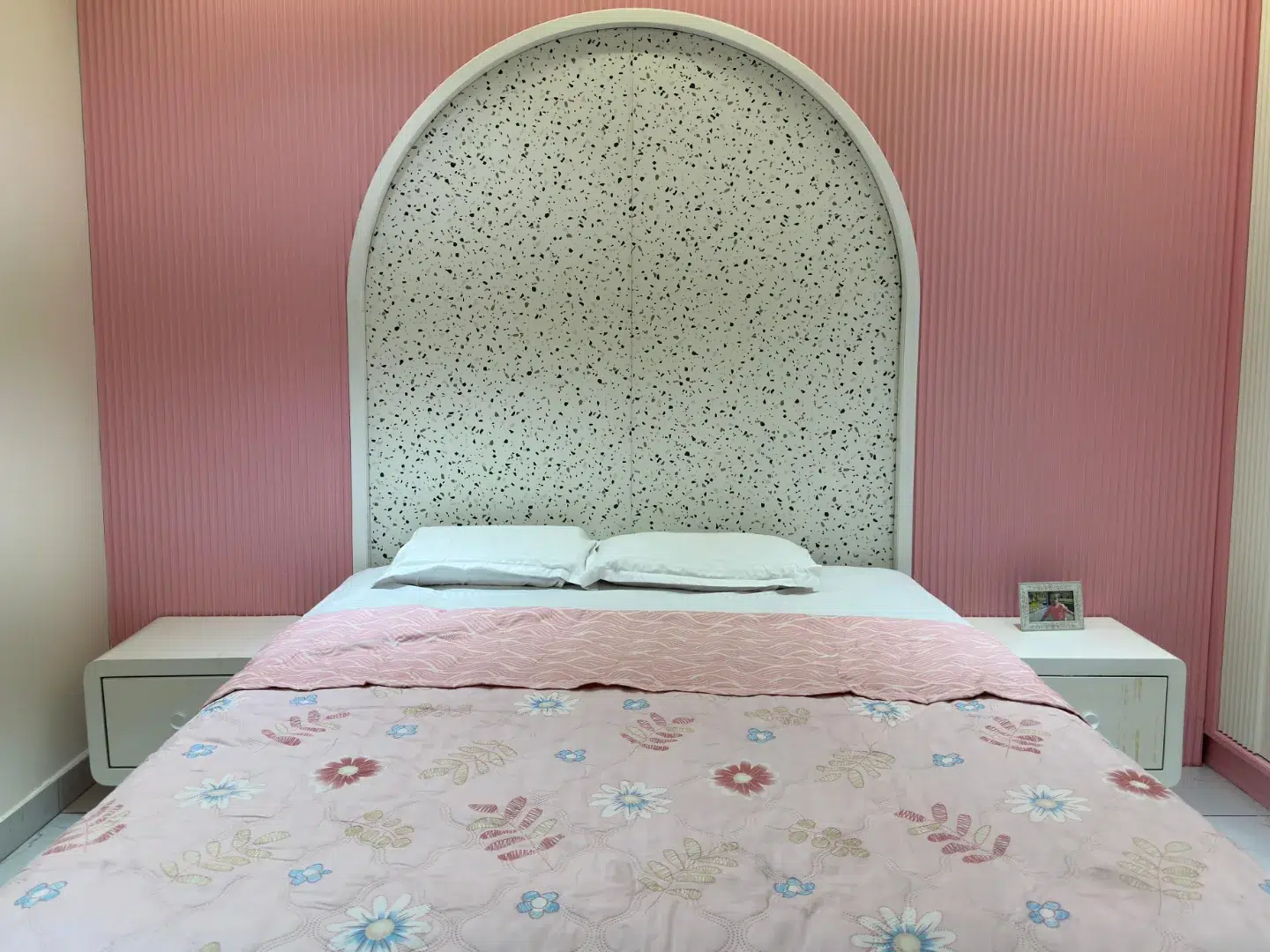 5. a Ballet Slipper Pink Canopy Bed with Vintage Lace Draping