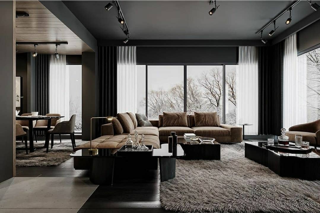 4. the Crimson Velvet Sofa with Geometric Gold Accents