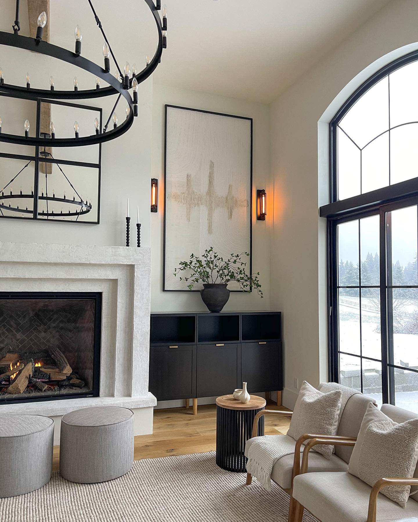 26. Sunlit Sage and Shiplap Serenity: a Farmhouse Living Room with a Twist