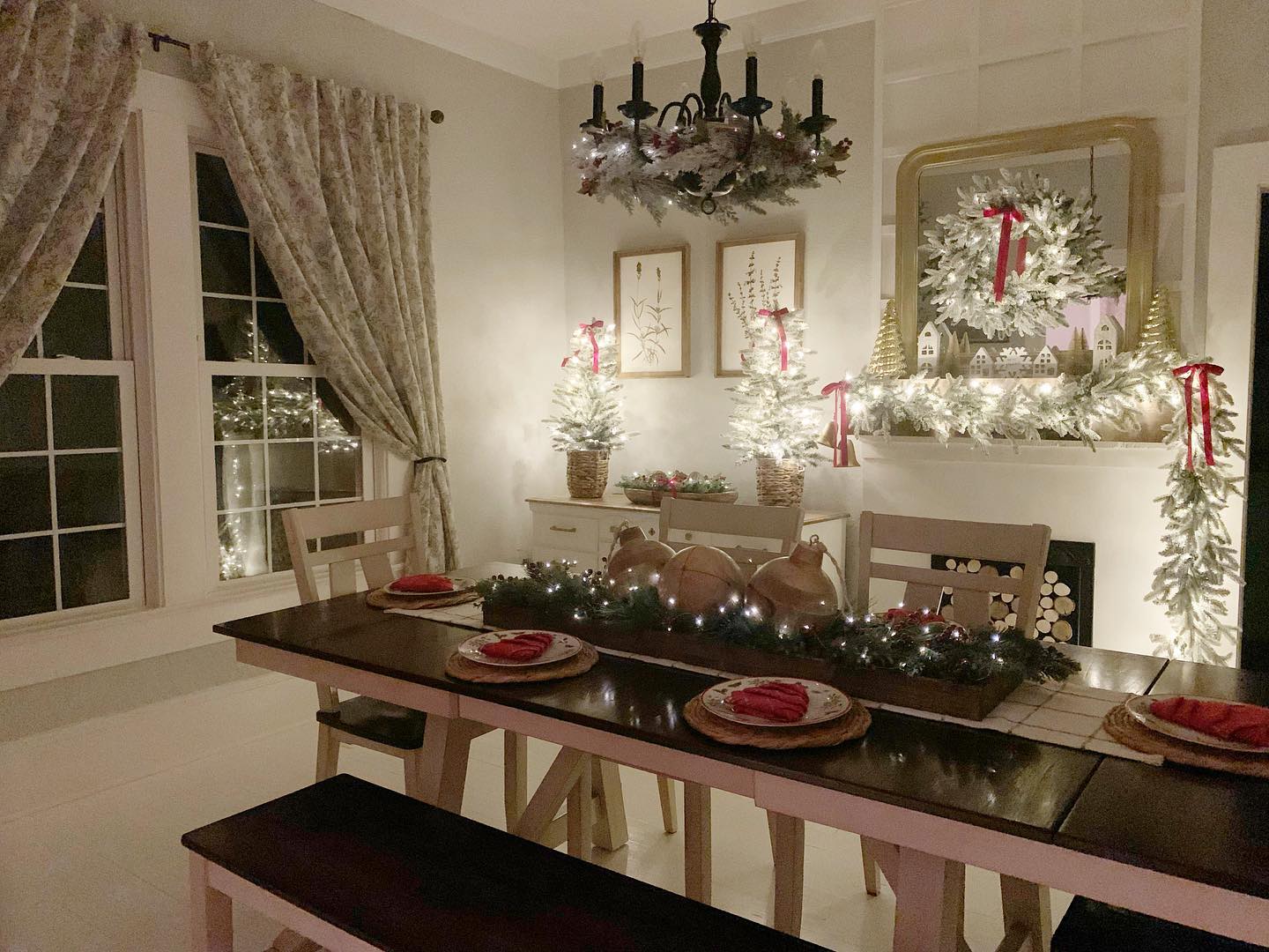 13. Crimson Cranberries and Golden Pinecones: a Festive Centerpiece
