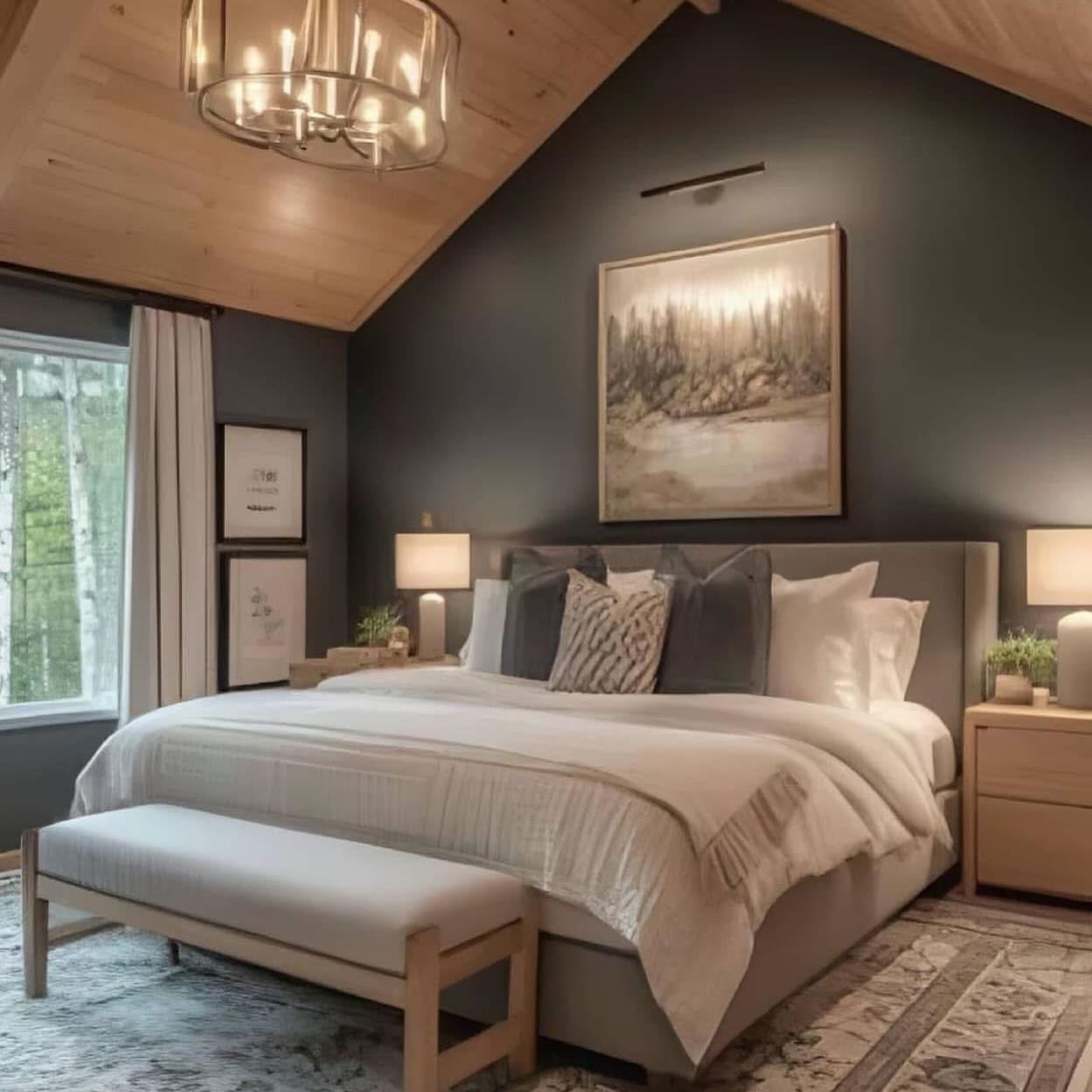 36. the Rustic Charm Of a Repurposed Ladder Blanket Holder Above a Distressed Wood Bed