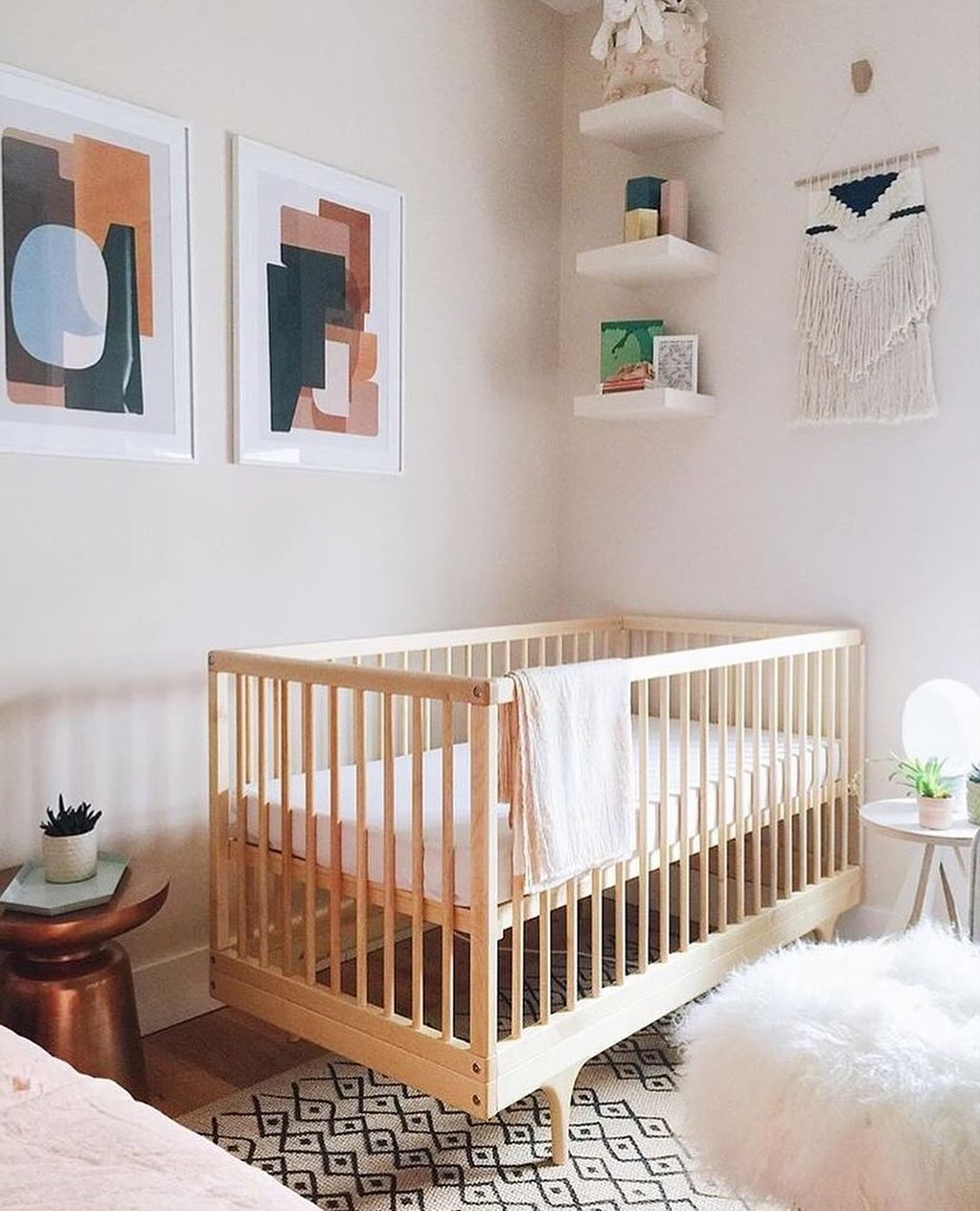35. Soft Glow Of Geometric Serenity: a Nursery Lit by Hexagonal Nightlight