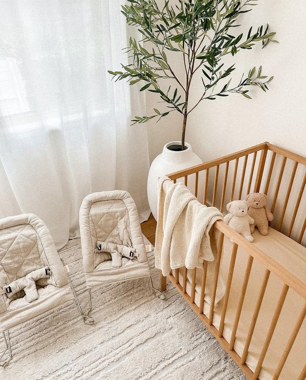 38. Moonlit Serenity: the Crib with the Crescent Mobile and Starry Night Wall