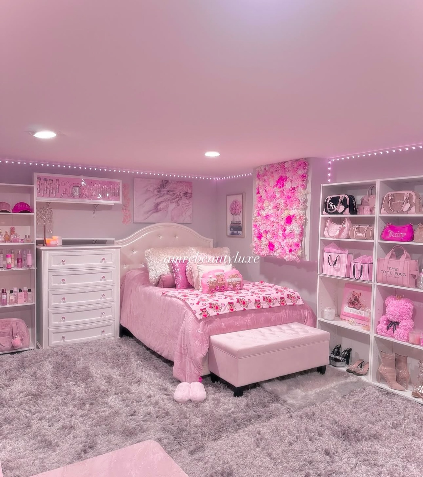 14. the Velvet Rose Canopy and Gilded Mirror Fantasy Bedroom