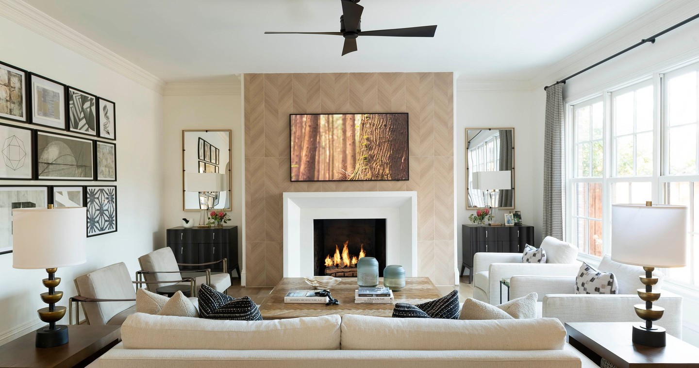 24. Indigo Eclipse: a Living Room Wall Where Night Sky Meets Geometric Precision