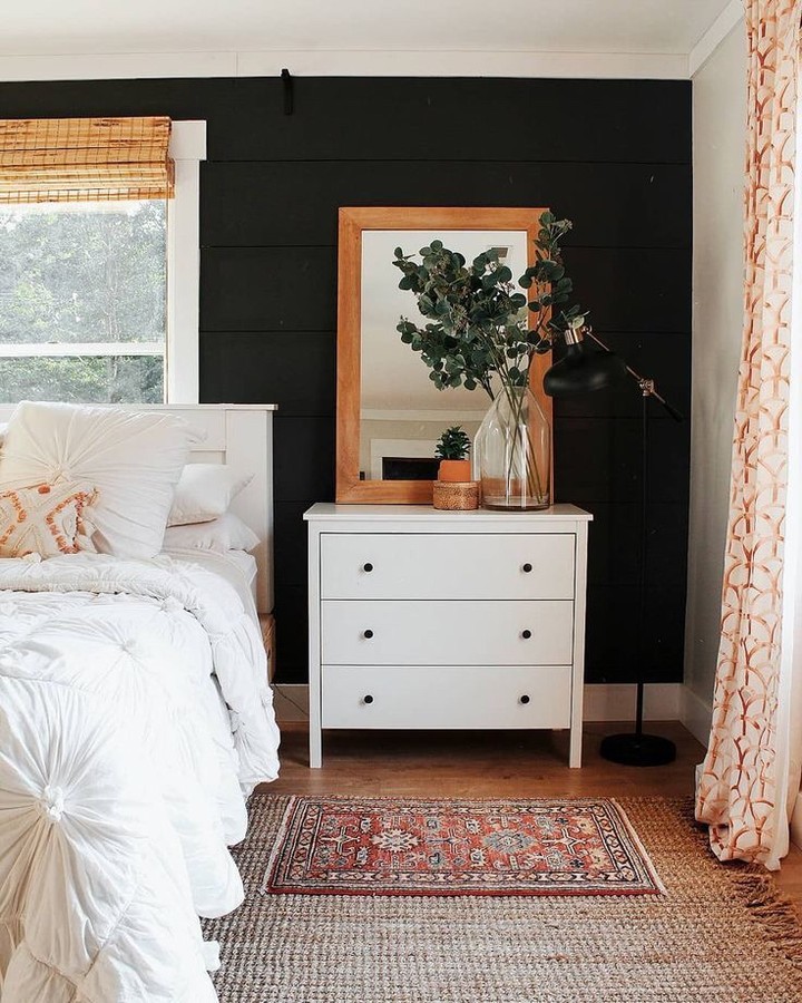 26. Moroccan Lanterns and Macrame Magic: a Dark Boho Bedroom Escape