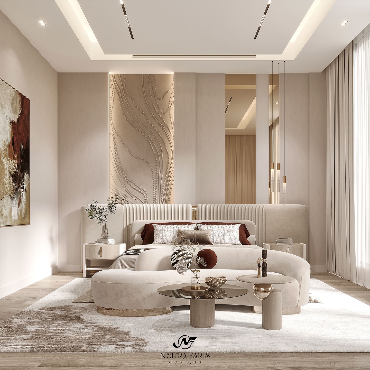 23. the Moonlit Serenity Of a Velvet Canopy Bed with Gold Accents