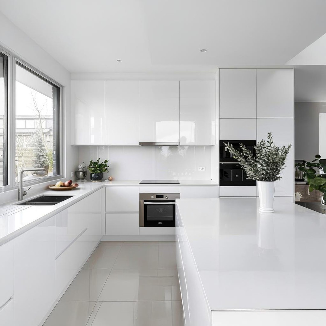 16. the Moonlit Quartz Countertops with Copper Accents In a White Shaker Kitchen
