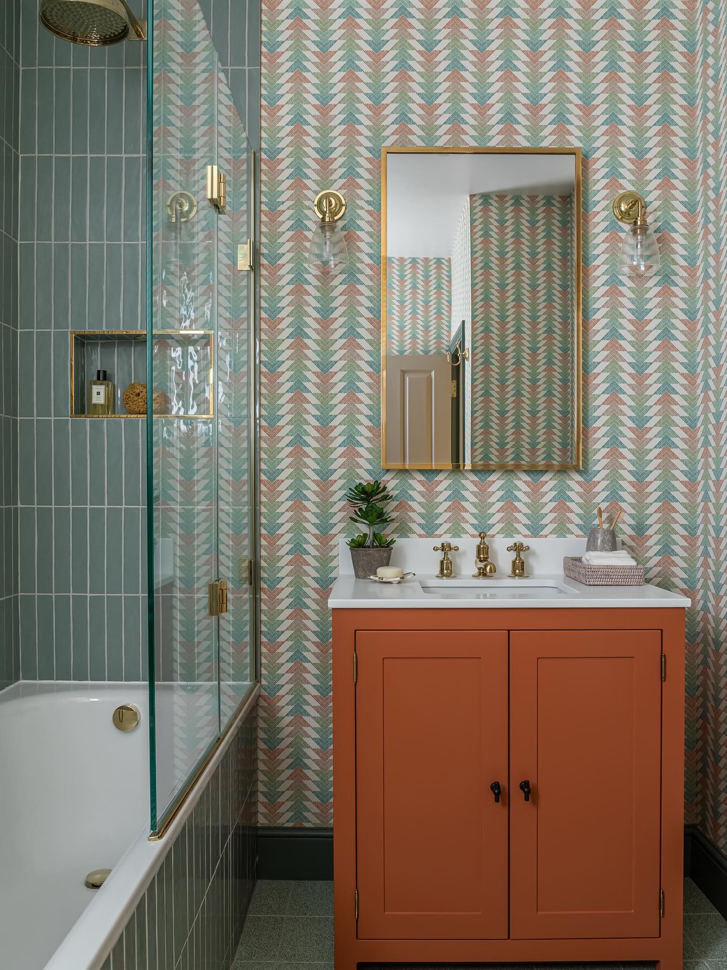 10. Tidal Wave Of Teal and Copper Geometric Fish Scales