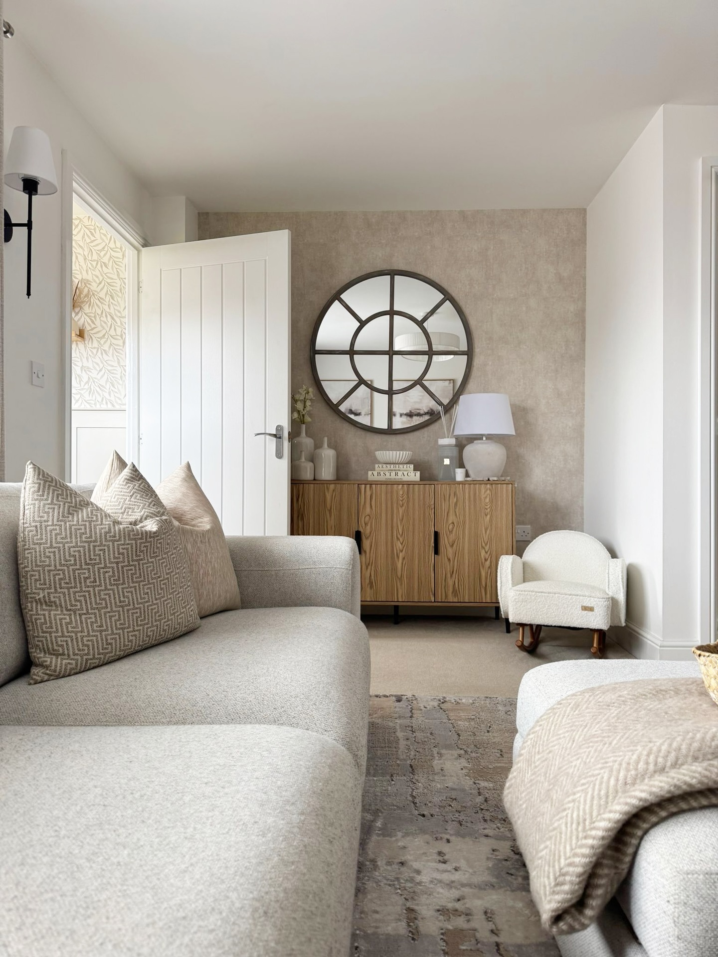 30. a Symphony Of Taupe and Teal: the Geometric Coffee Table Accent