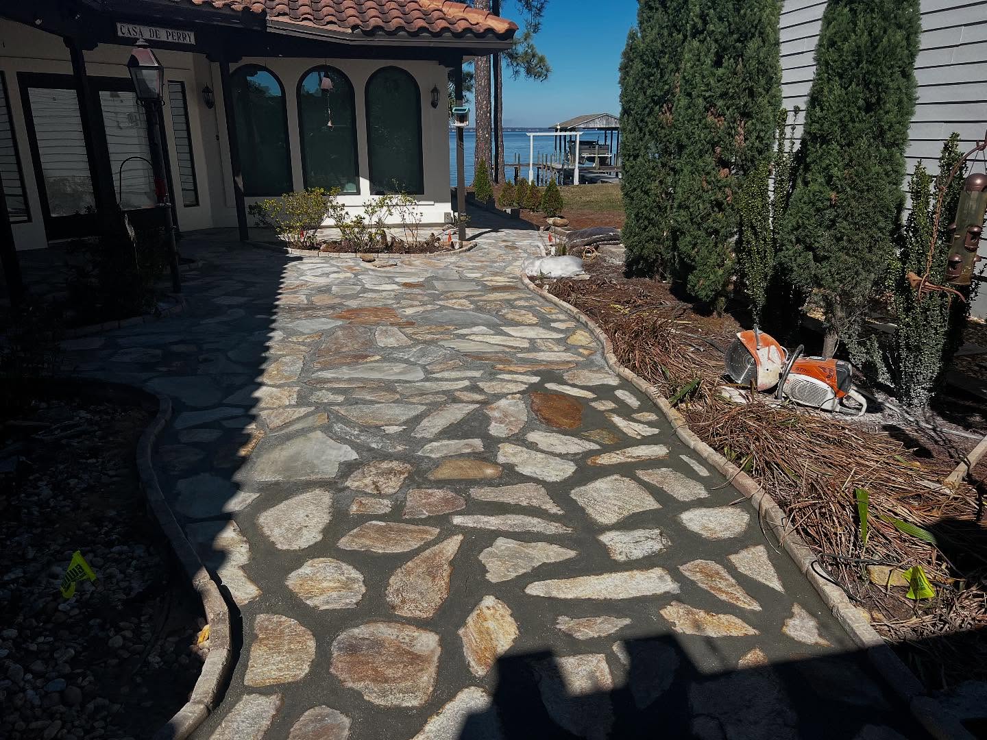 2. the Interlocking Puzzle Of Mossy Flagstones and Sun-dappled Shadows