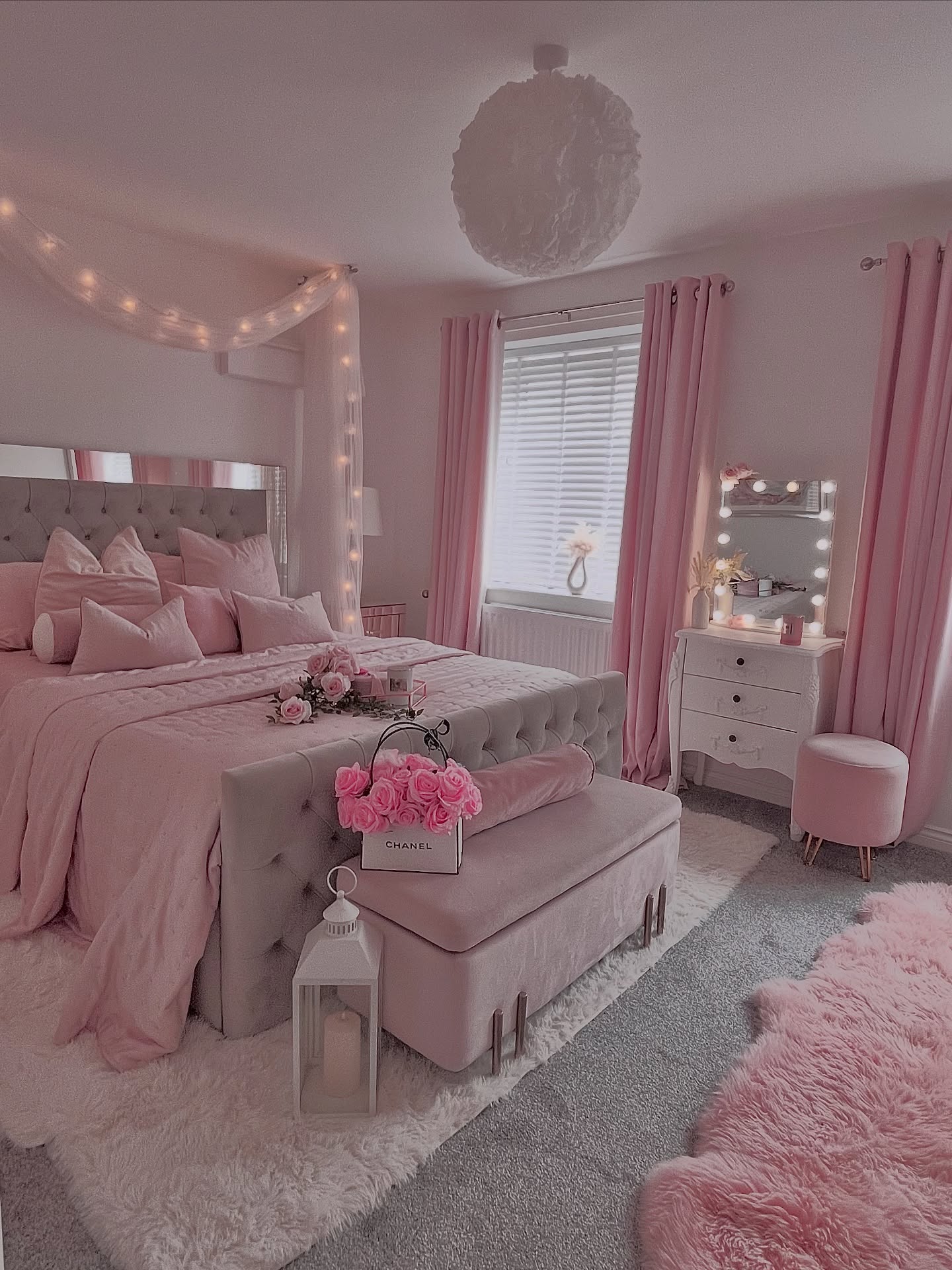 20. Velvet Rose Canopy: a Dreamy Pink Retreat with Gold Accents