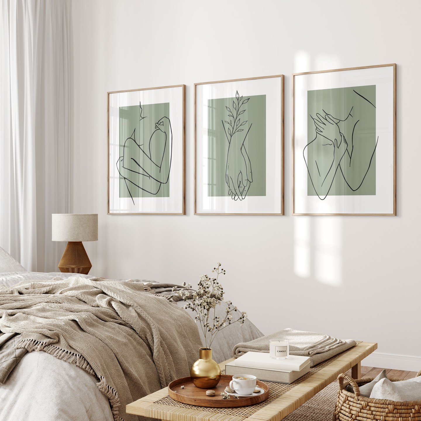 39. Moonlit Serenity: Crescent Moon and Star Mobile Above a Vintage Bed Frame