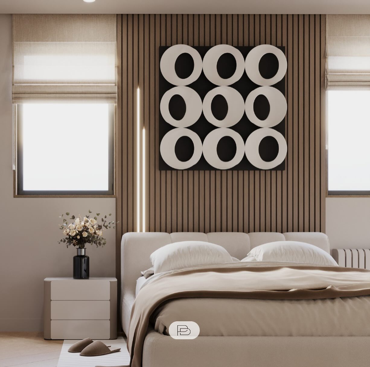 45. Sunlit Serenity with a Single Orchid In Geometric Frame