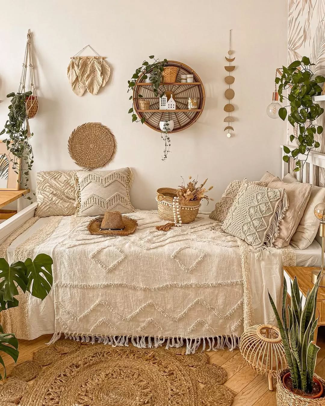 13. Bohemian Dreamcatcher Haven with Antique Gold Accents