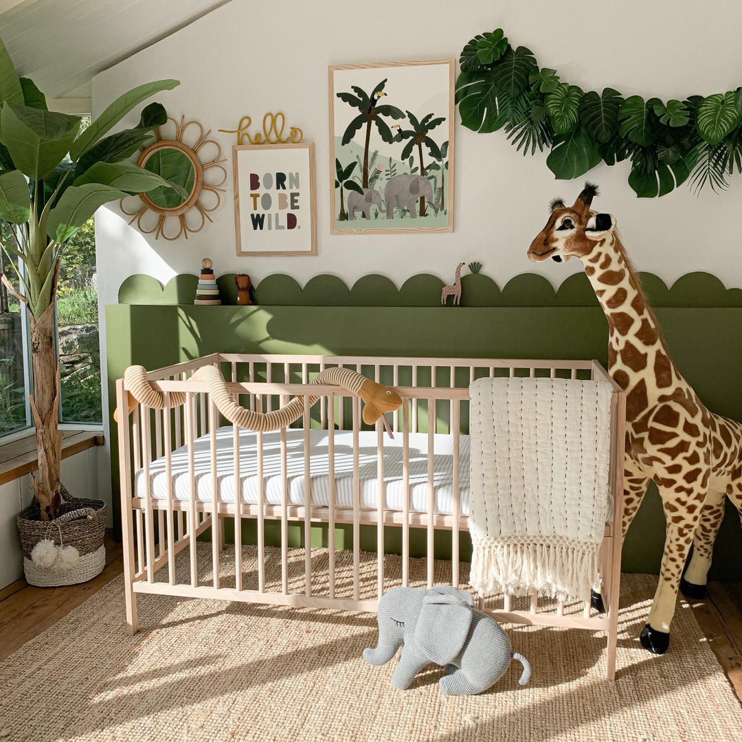 20. Moonlit Meadow Crib with Whimsical Willow Wall Art