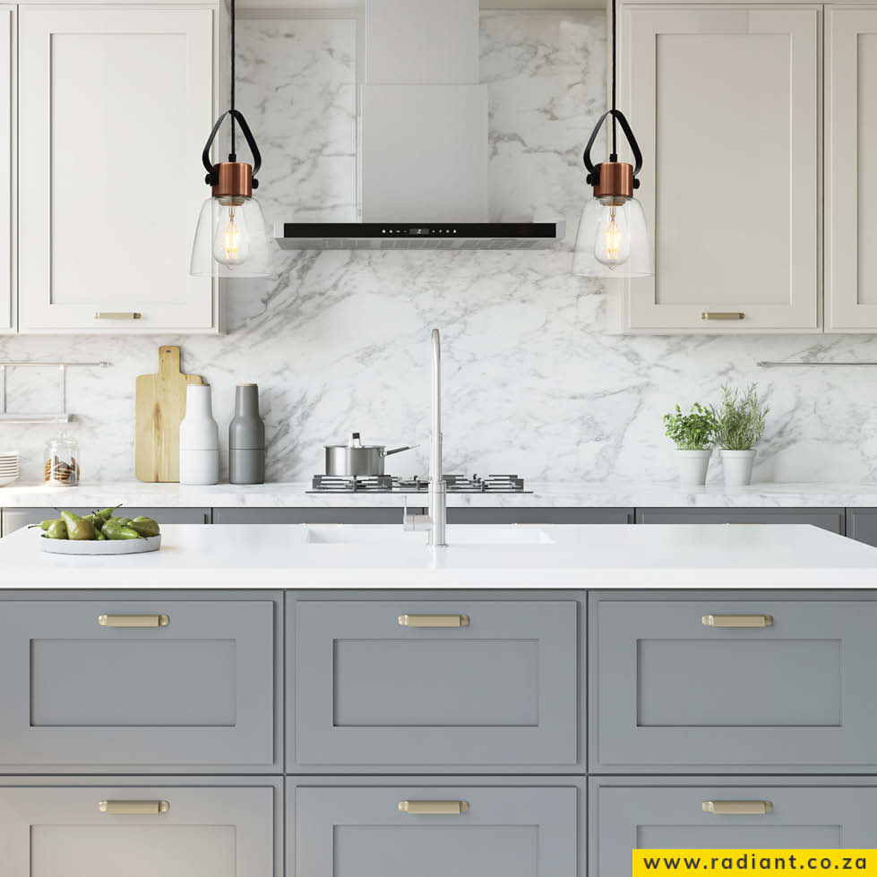 48. Crimson Canopy Over Copper: a Kitchen with a Rustic Twist