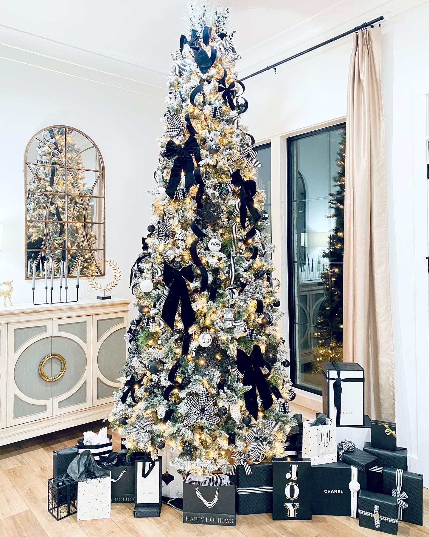 25. a Monochrome Symphony Of Pinecones and Ribbons on a Mantelpiece