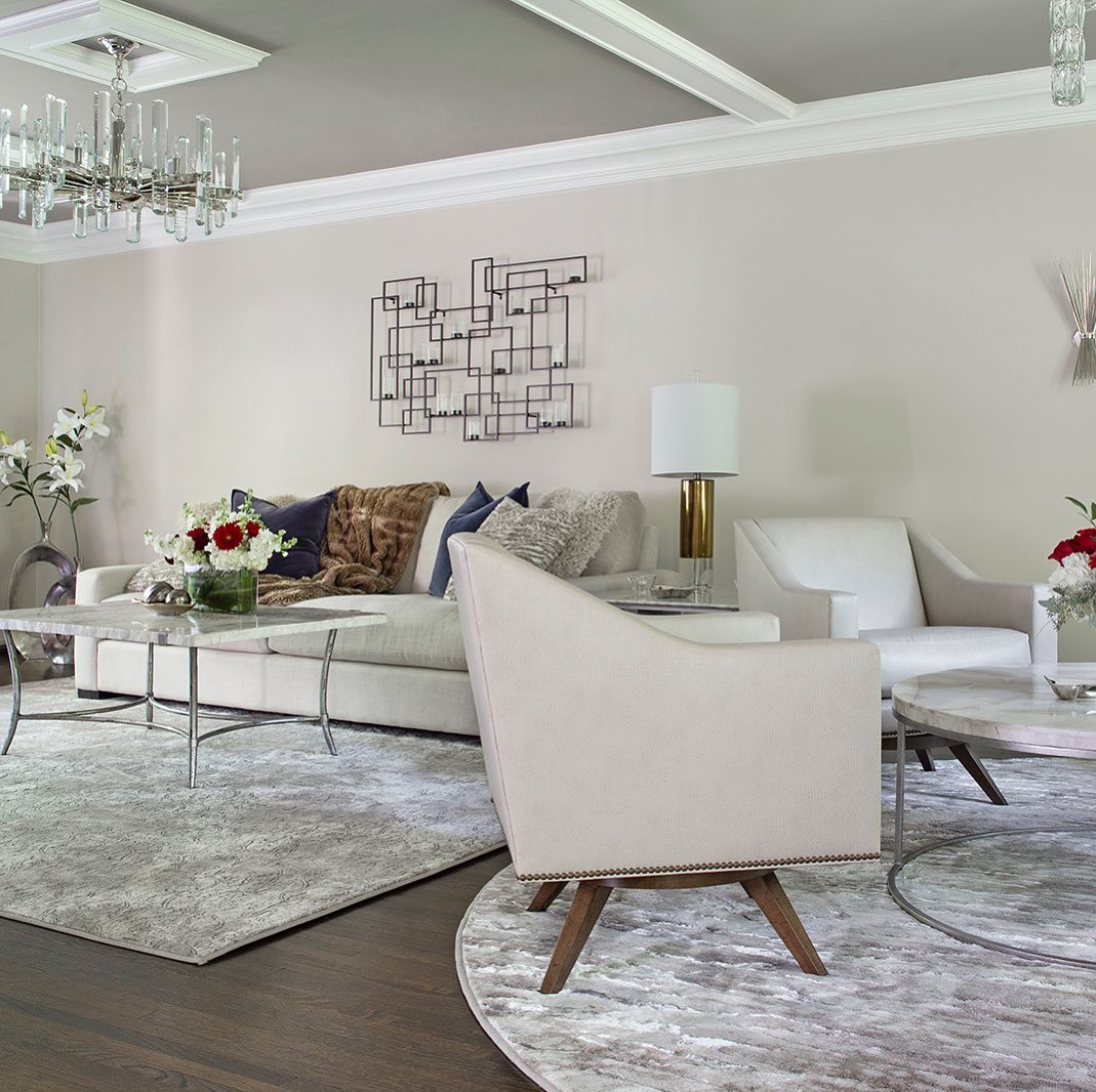 31. the Verdant Canopy: a Living Room with a Faux Tree and Geometric Shelves