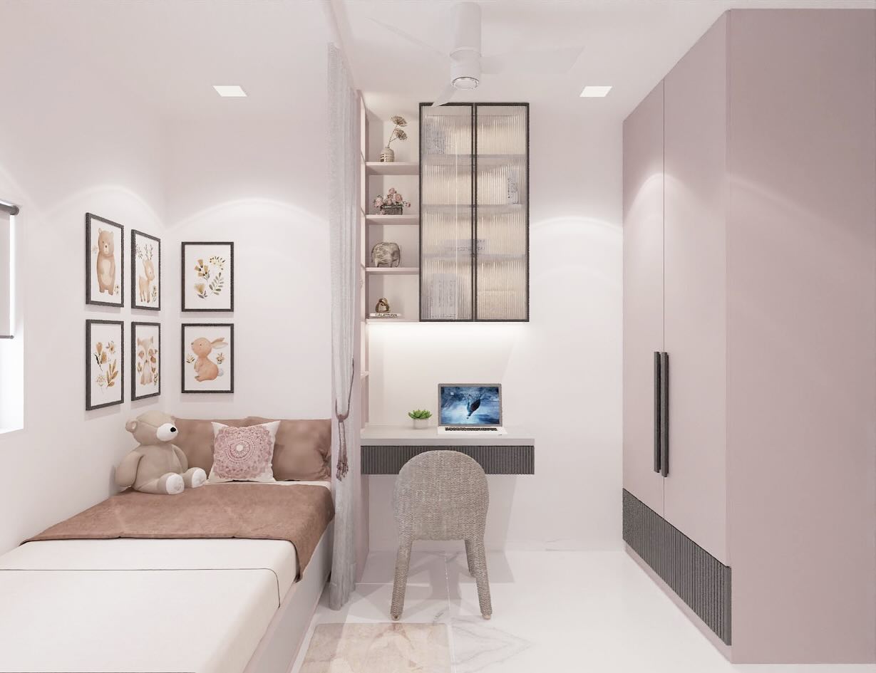 37. the Moonlit Lavender and Gold Accent Wall Bedroom