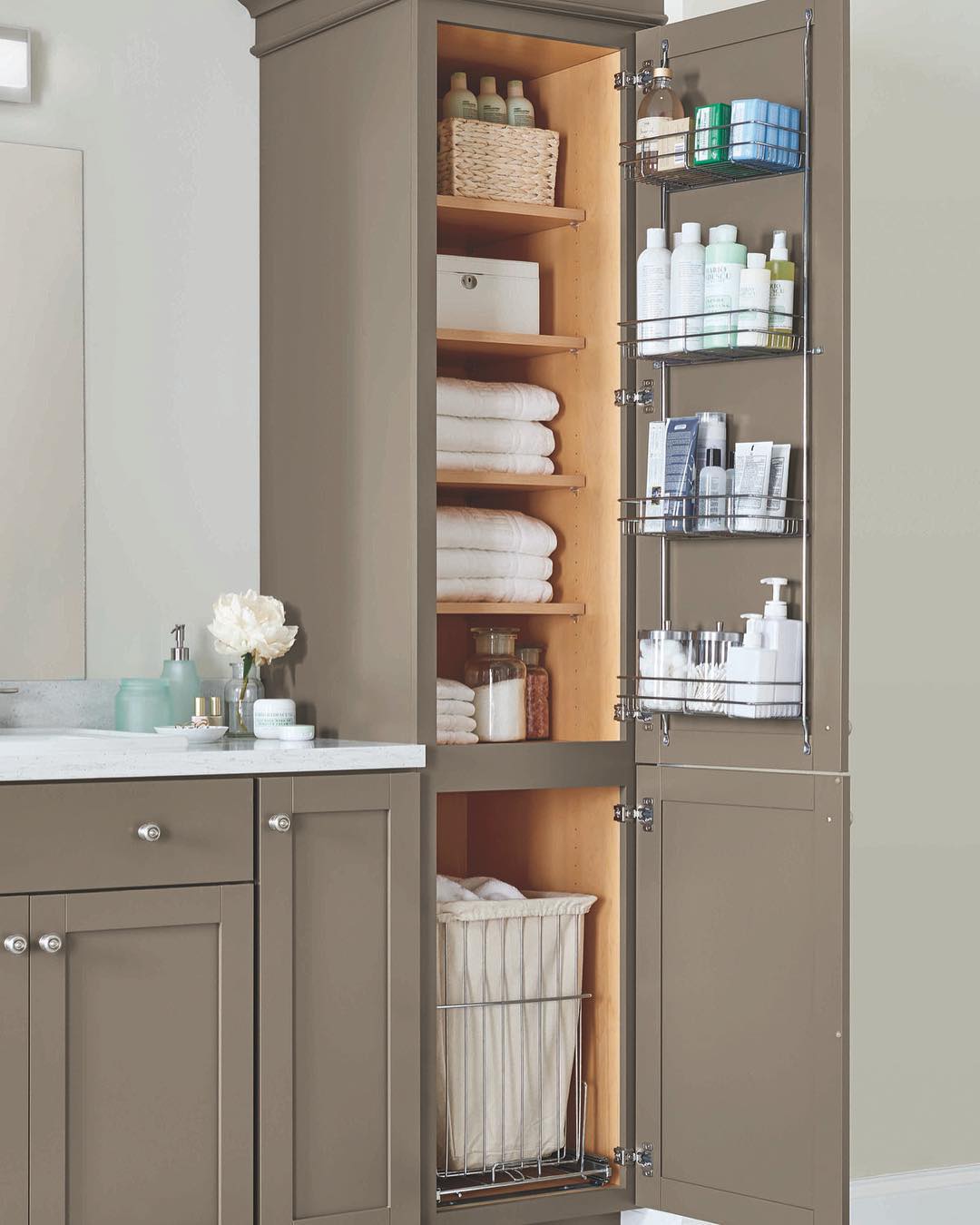 12. Under-sink Basket Weave with Coastal Blue Accents