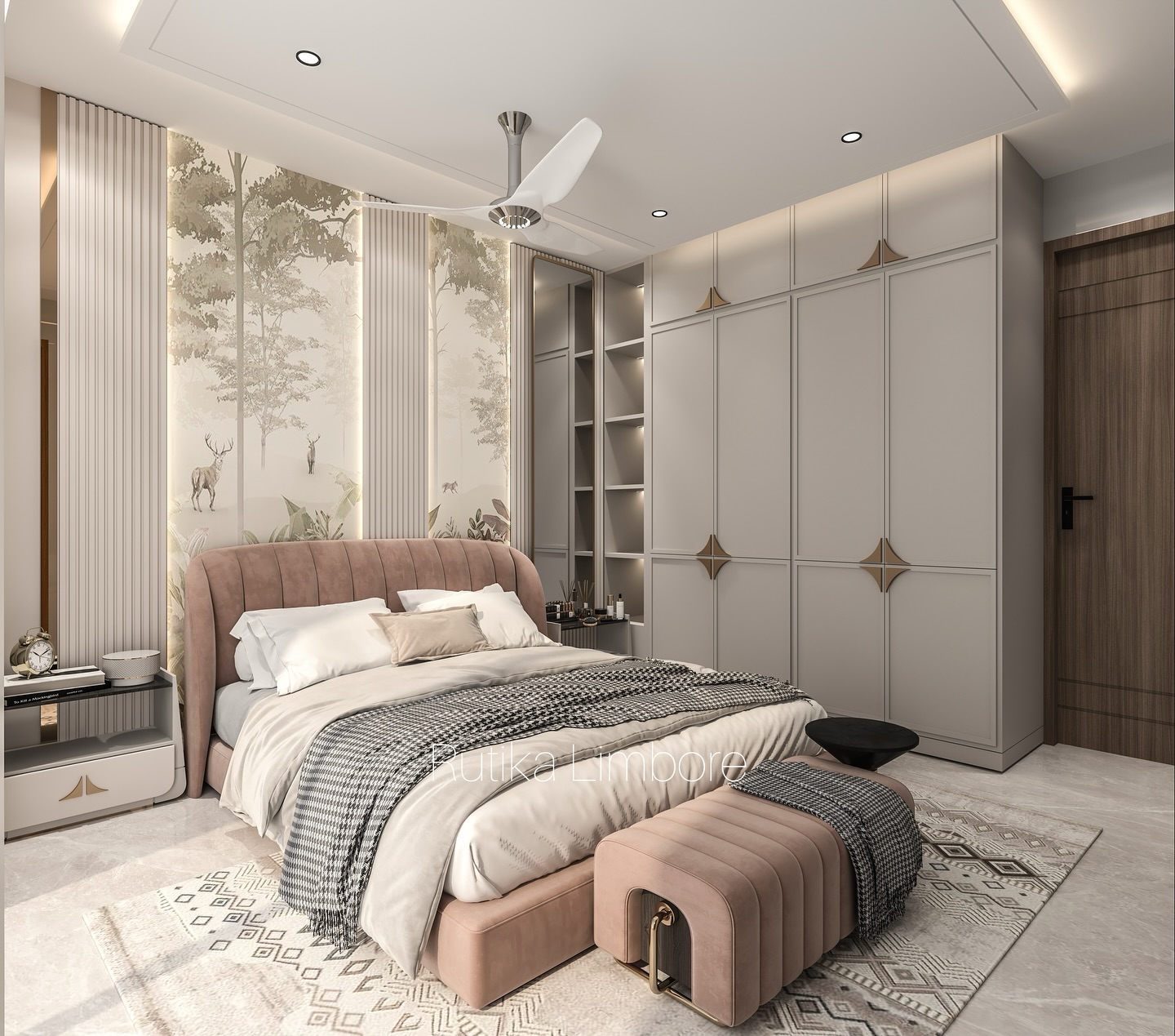 11. Moonlit Serenity: Silver Accents and Plush Velvet In a Master Bedroom Retreat