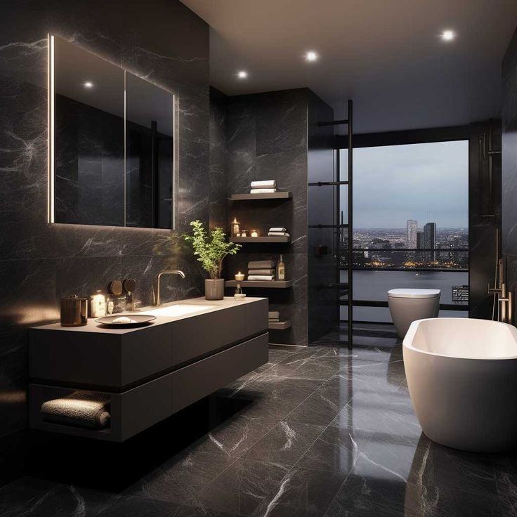 14. Vintage Brass Fixtures Meet Monochrome Minimalism: the Unique Sink Statement