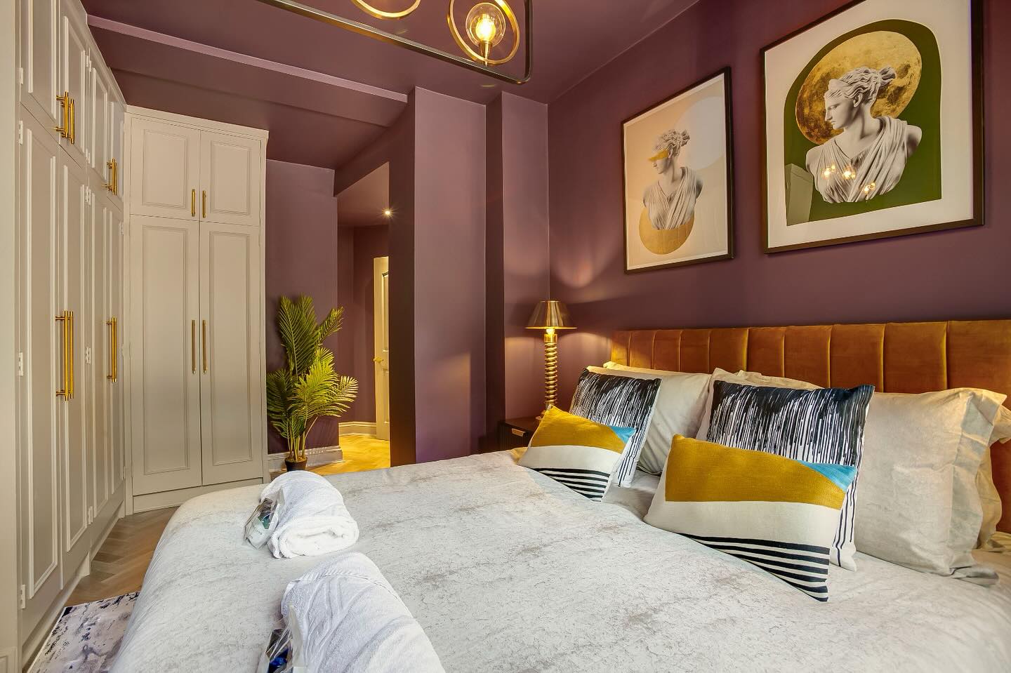 8. Moonlit Garden Canopy Bed with Lavender Accents