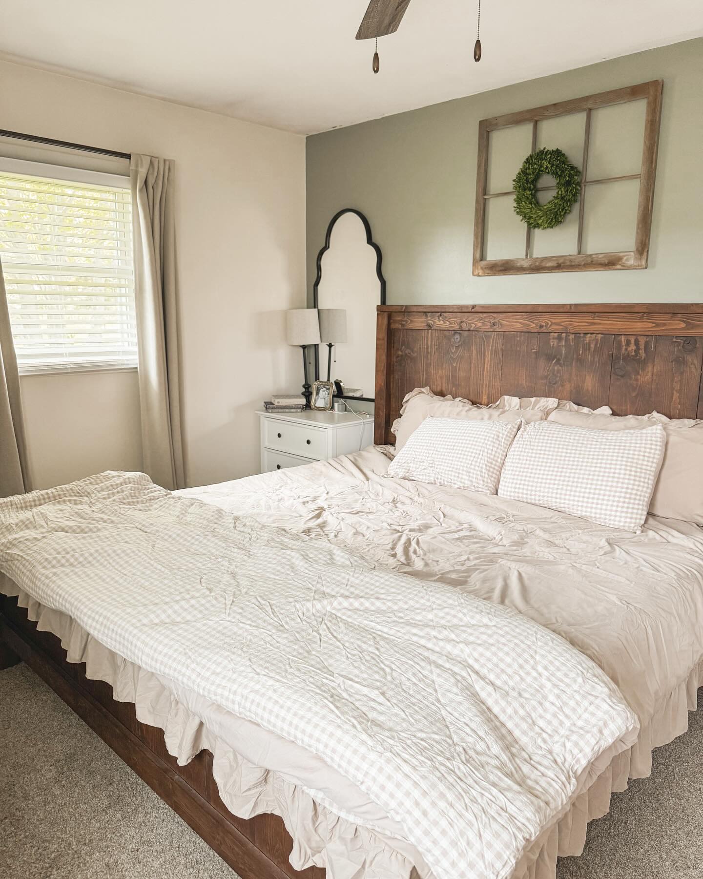 42. the Rustic Charm Of a Vintage Ladder and Mason Jar Sconce Bedroom