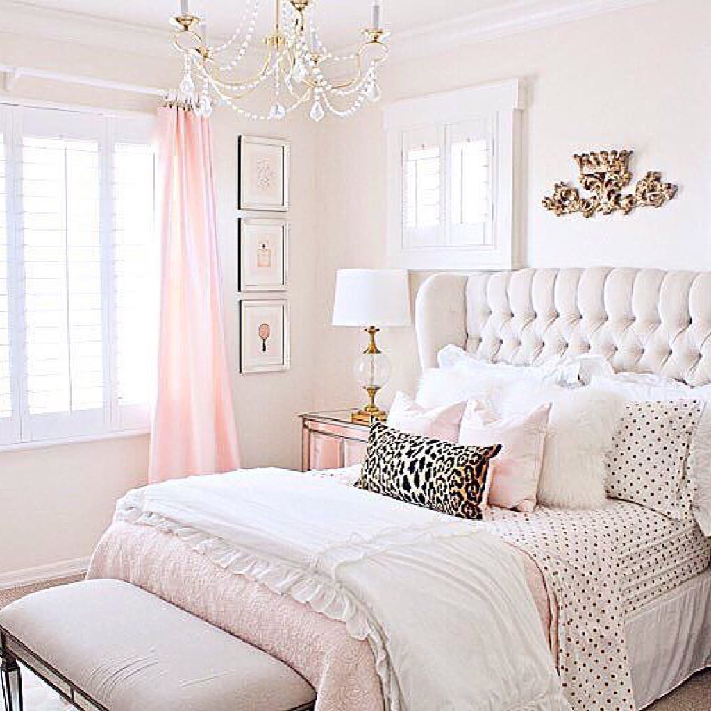 20. Soft Lilac Walls with Gold Accents and a Cozy Canopy Nook