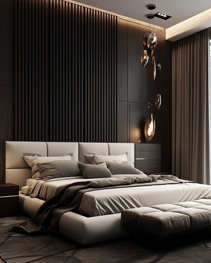5. Midnight Velvet Canopy: the Allure Of a Black Draped Bed with Silver Accents