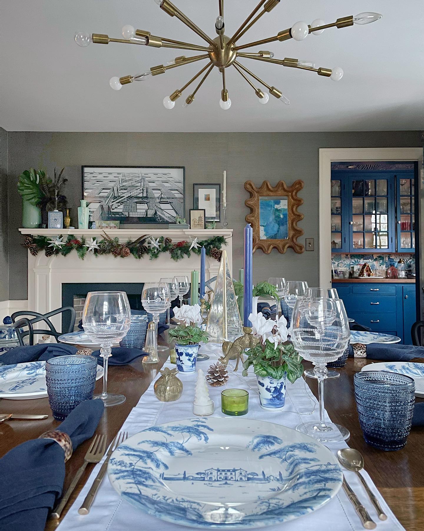 21. Frosted Pinecones and Sapphire Ribbons: a Winter Wonderland Wreath