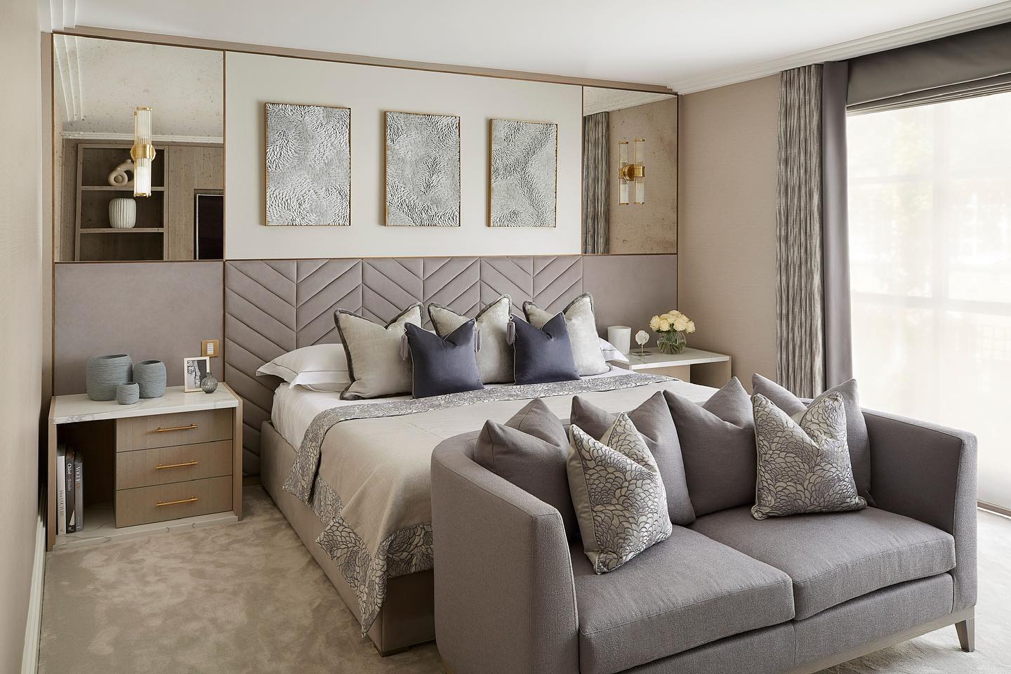 43. Moonlit Serenity: Grey Walls with a Whisper Of Silver Accents