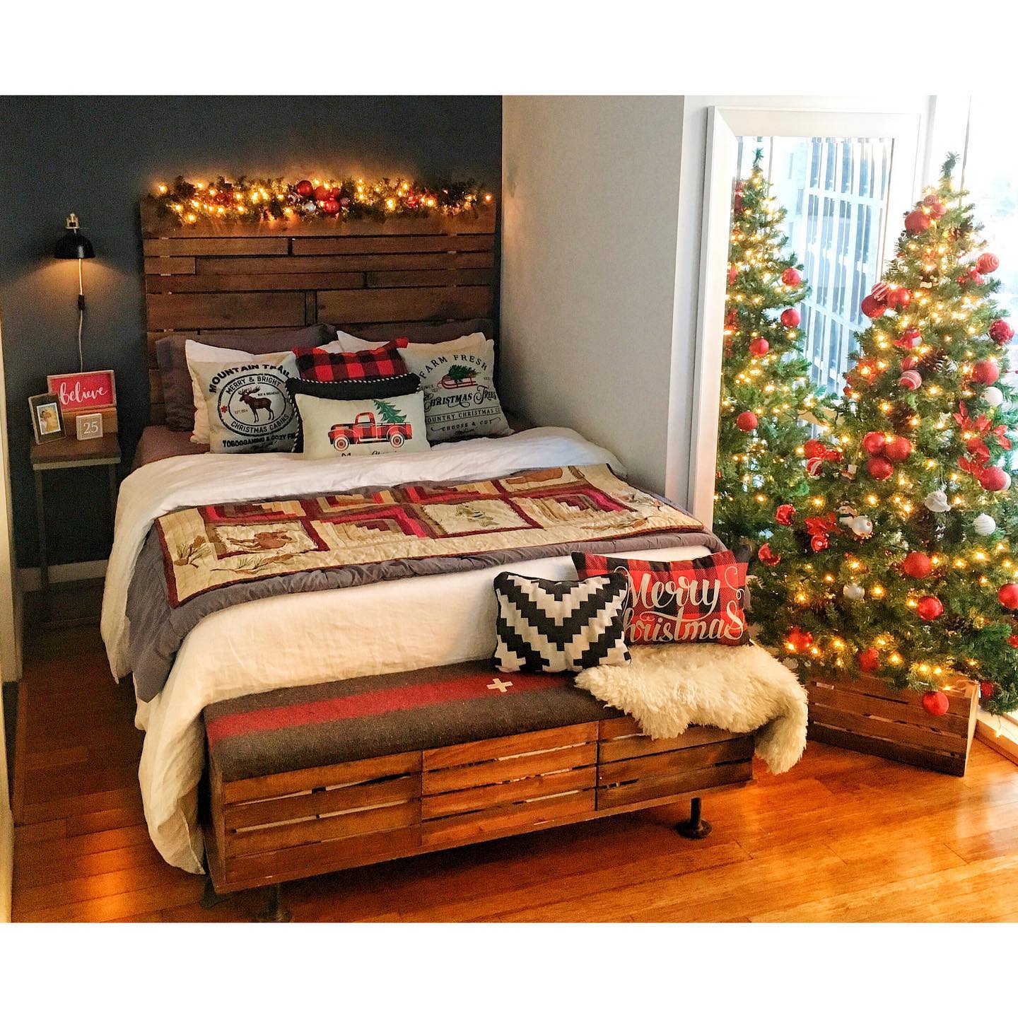 17. a Miniature Forest Of Festive Fir Trees on a Floating Shelf