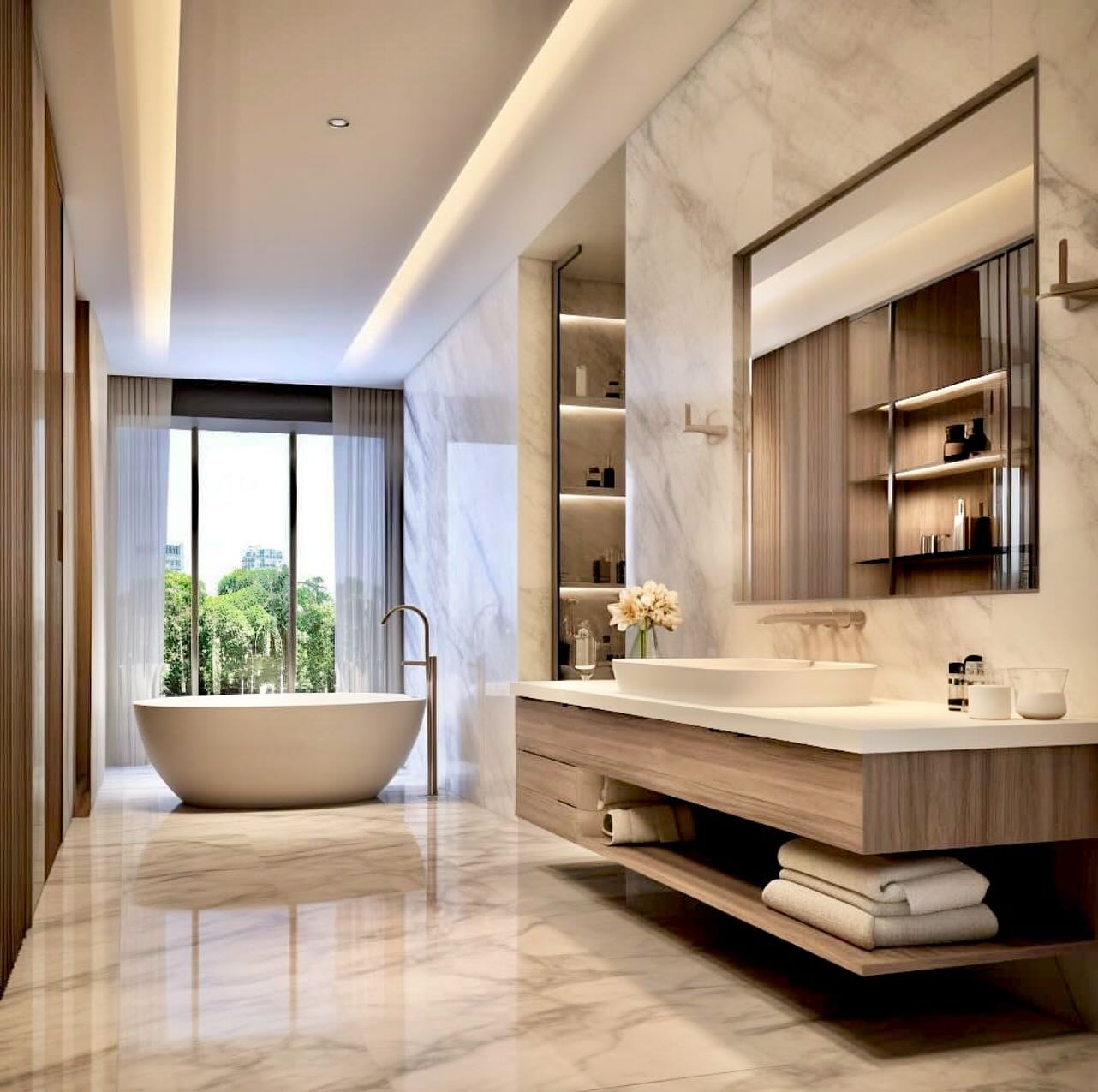 21. a Mosaic Of Serenity: the Moroccan Tile and Brass Fusion Bathroom