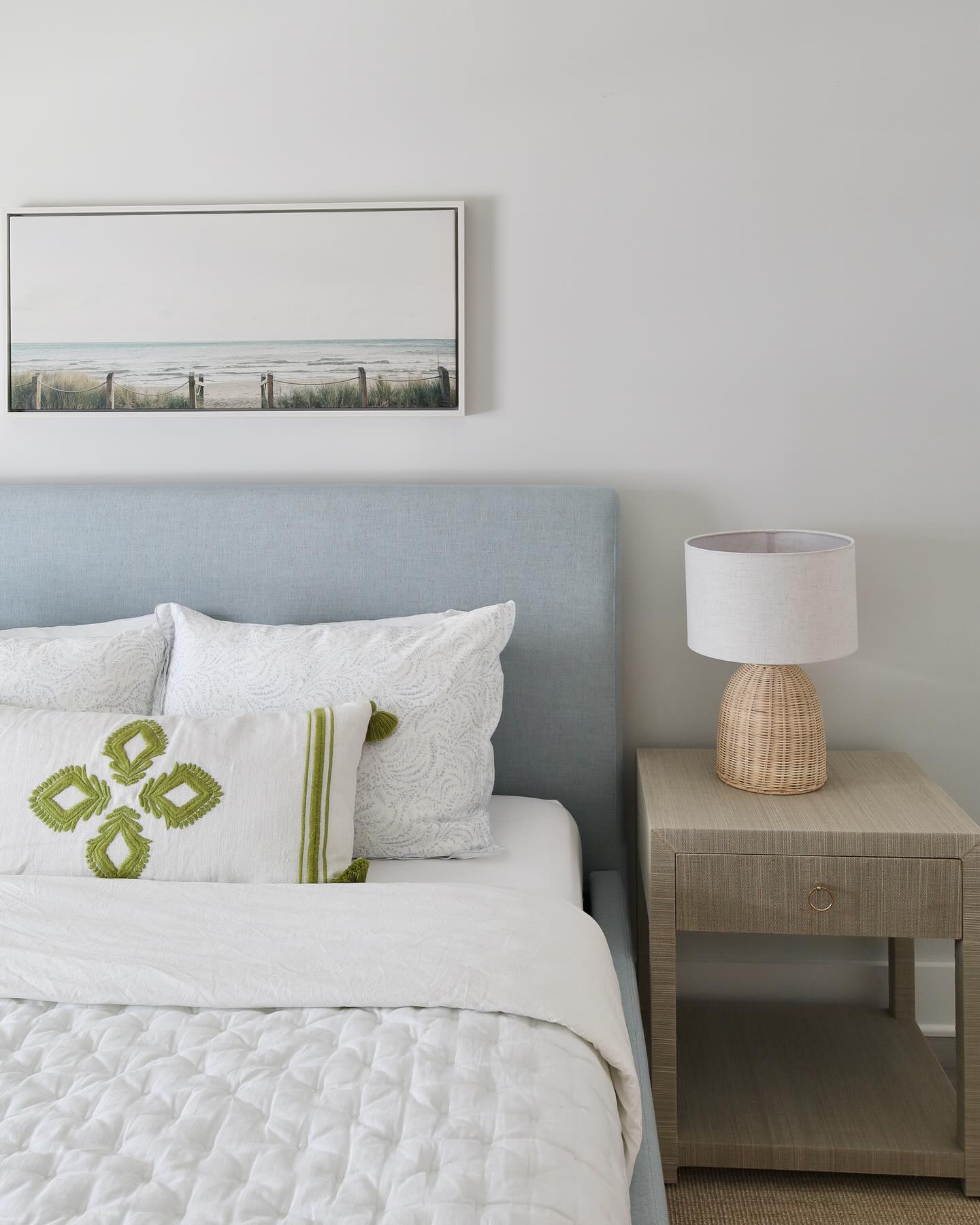 39. Coastal Serenity: Driftwood Canopy Bed with Macramé Accents