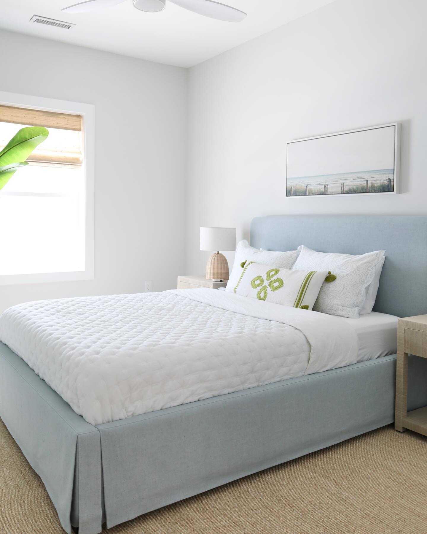 16. Coastal Serenity: the Driftwood Headboard and Seashell Nightstand Ensemble
