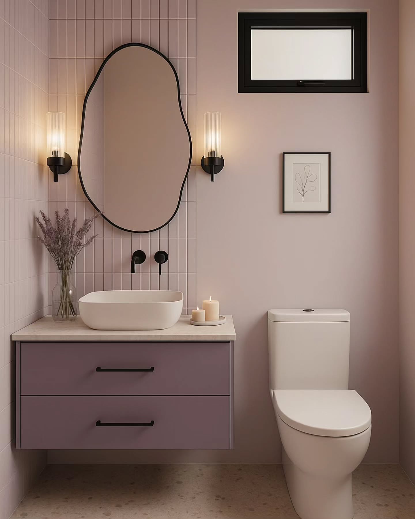 11. Moonlit Marble and Moss: a Bathroom Where Nature Meets Night