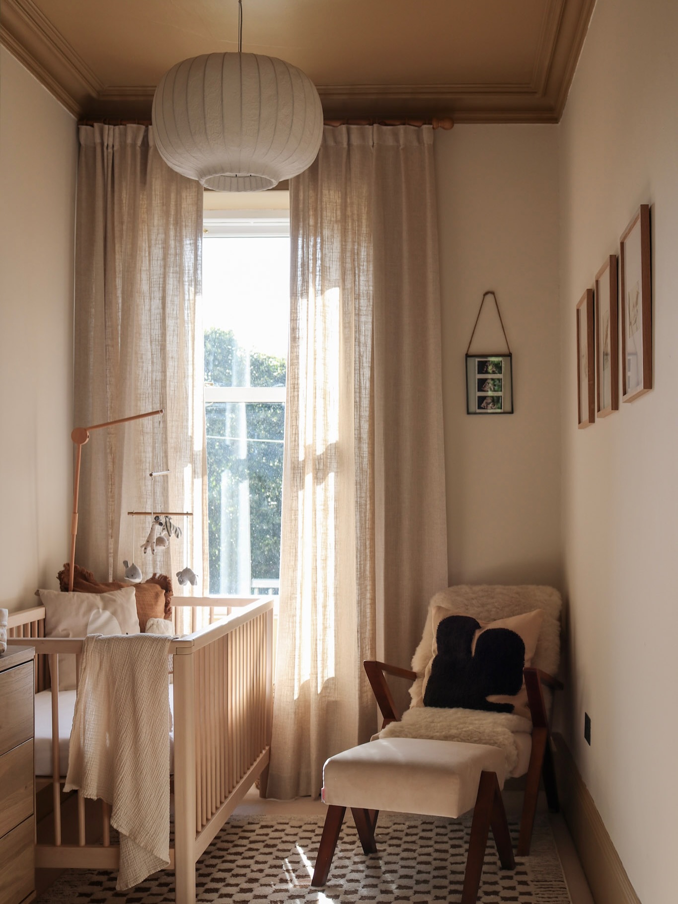 25. Moonlit Forest Mural with Whimsical Fox and Bird Silhouettes