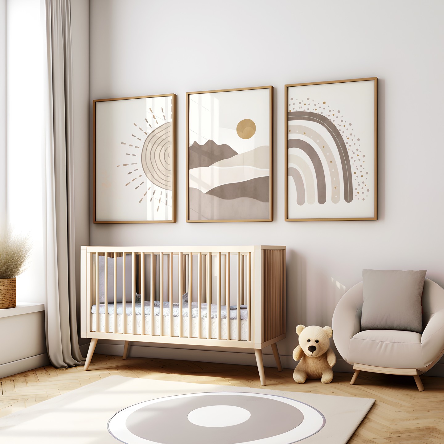 28. Soft Lavender Clouds and Geometric Solace: a Gender-neutral Nursery Design