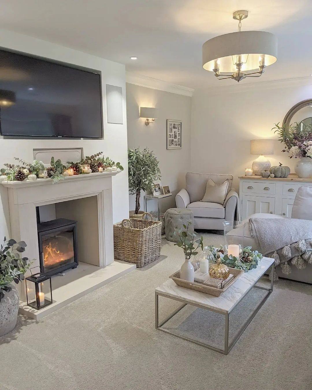 47. Moonlit Serenity: a Living Room with Crescent-shaped Sofa and Starry Wall Art