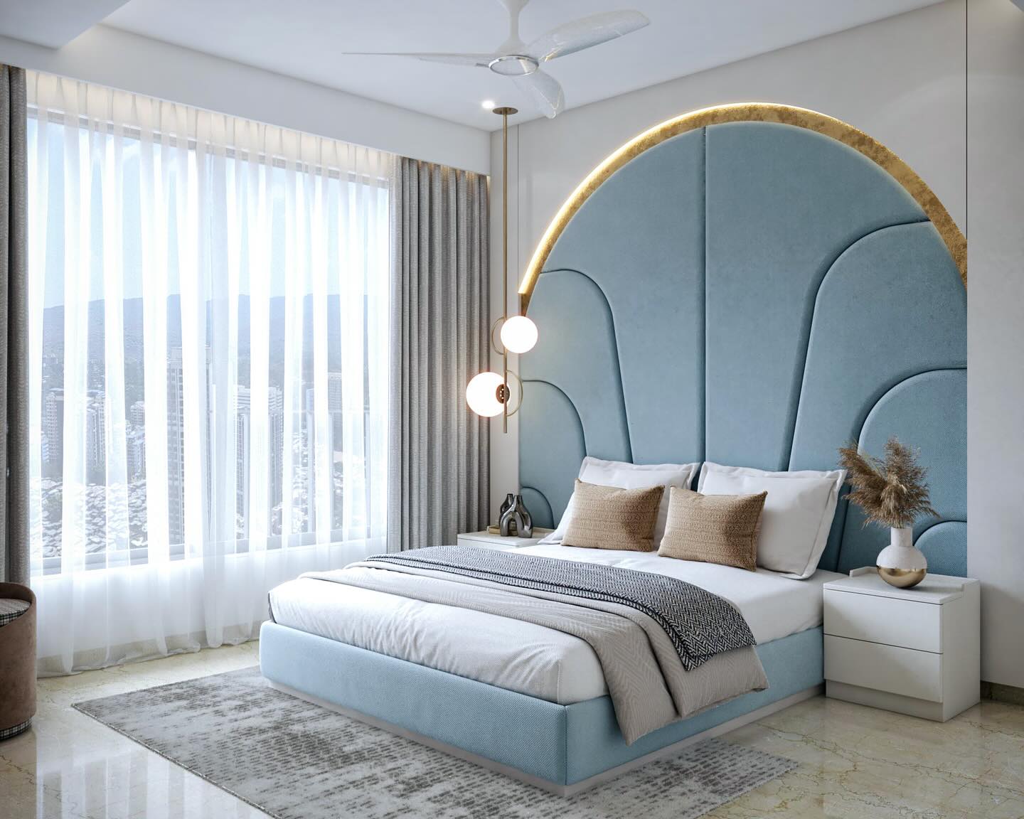 21. Velvet Canopy Over Vintage Charm: a Master Bedroom with a Jewel-toned Bedspread