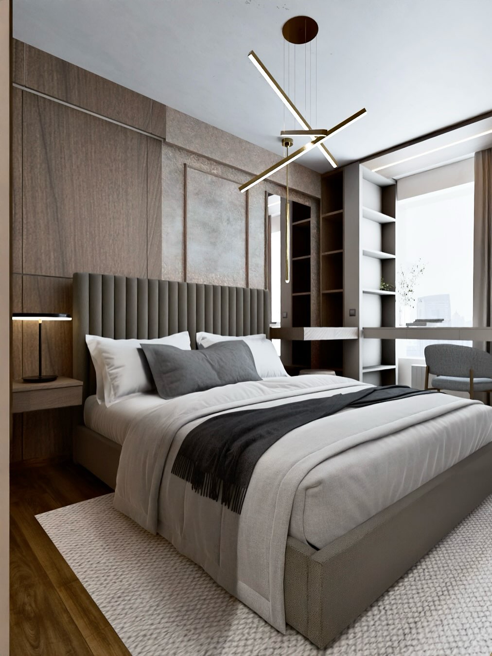 16. the Crimson Velvet Canopy and Golden Accents Bedroom Retreat