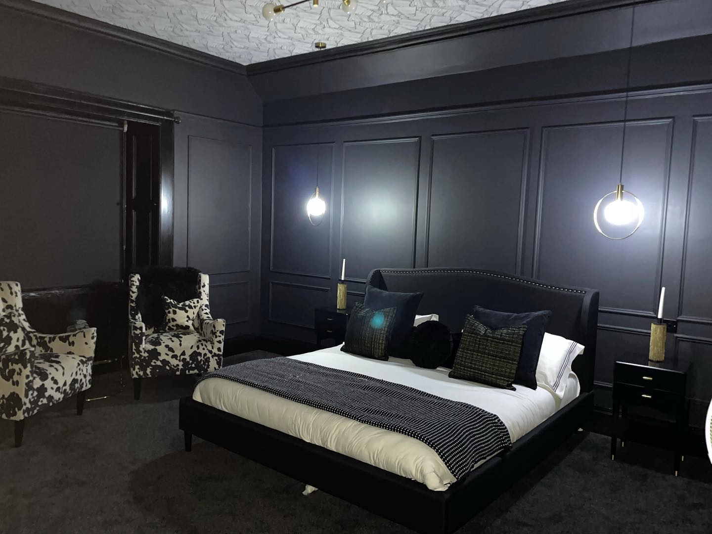 18. Midnight Velvet Canopy: a Dreamy Escape with Starry Accents and Plush Textures
