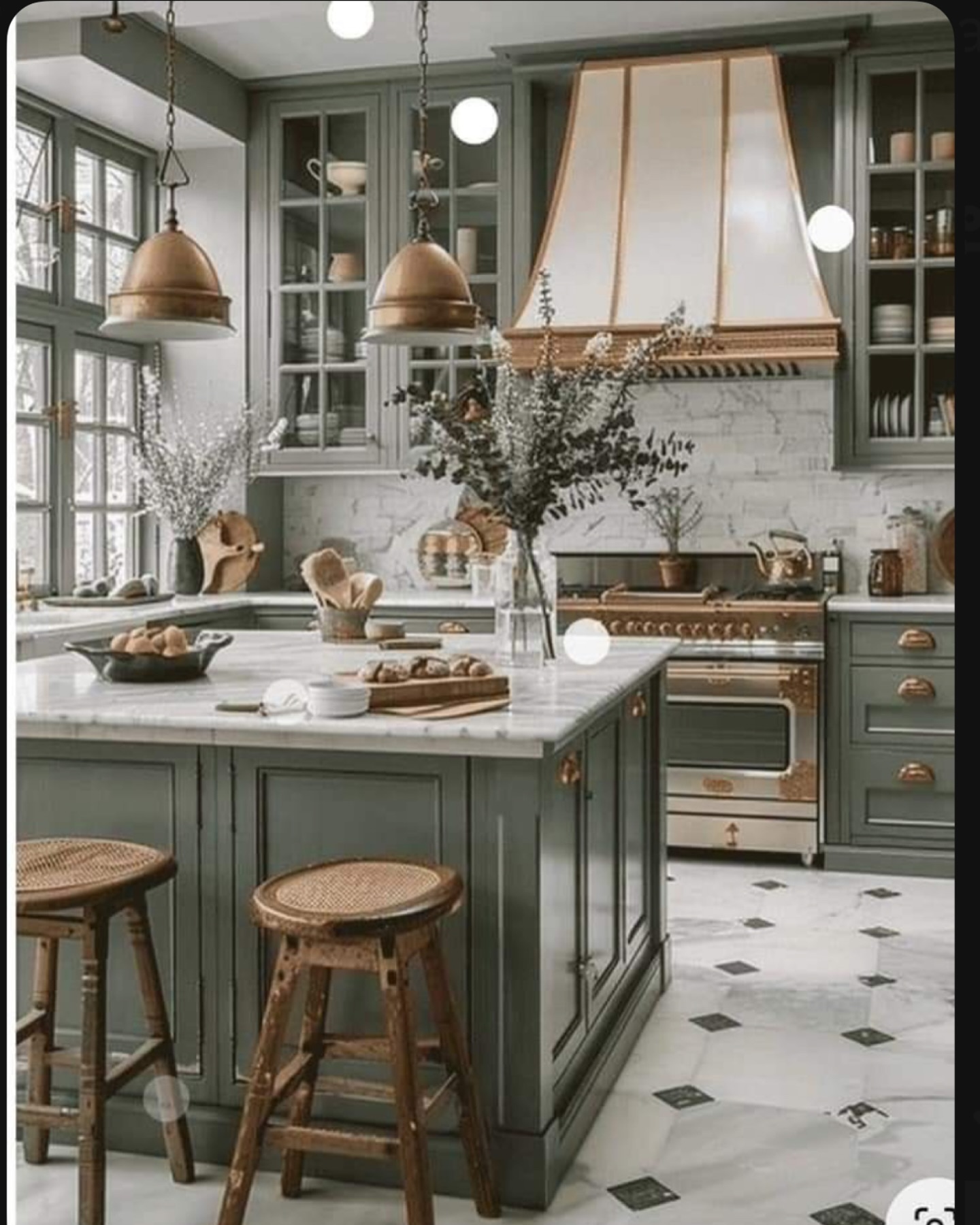 3. Verdant Vines and Copper Accents: a Kitchen Transformation