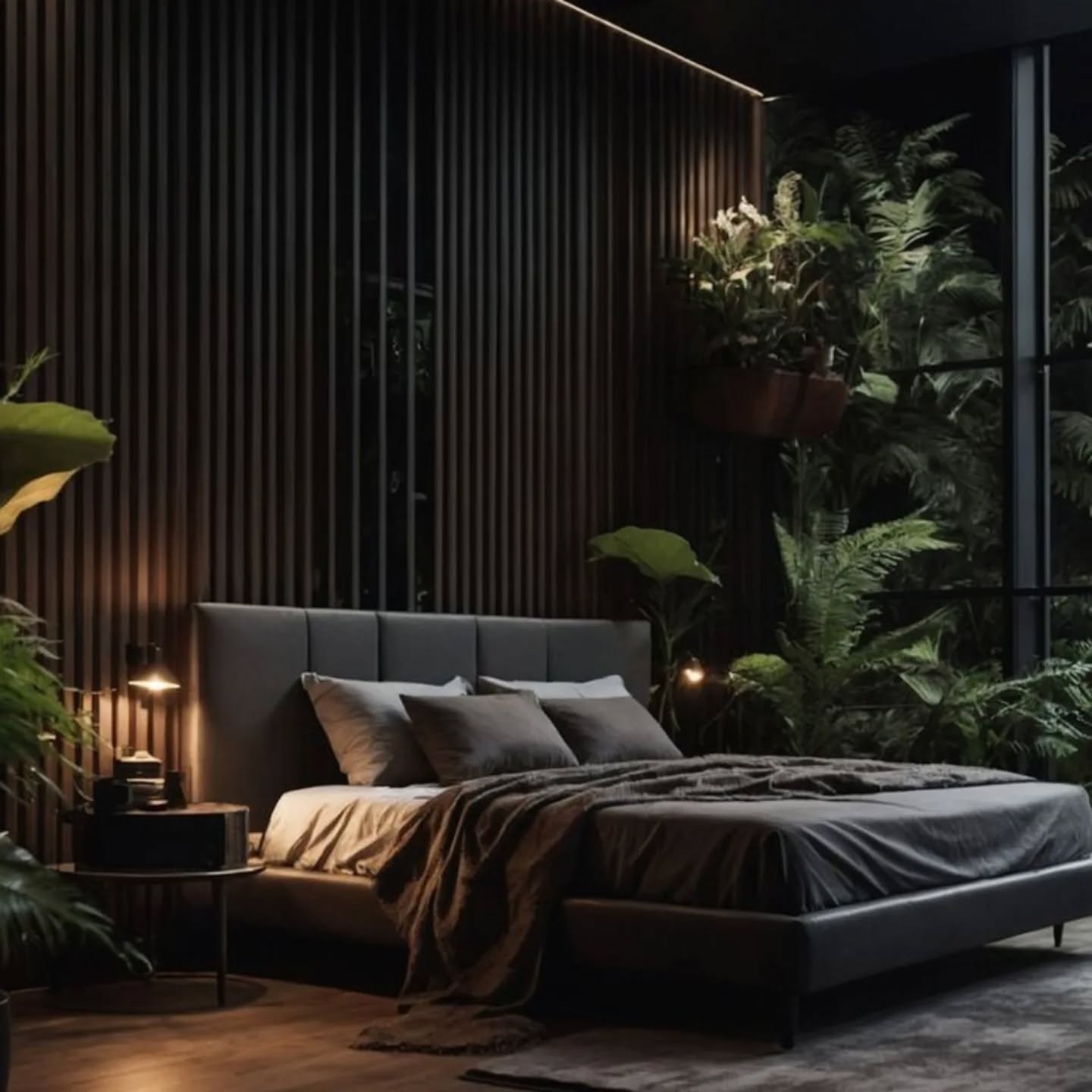 21. Midnight Eclipse: a Masculine Retreat with Charcoal Walls and Industrial Accents