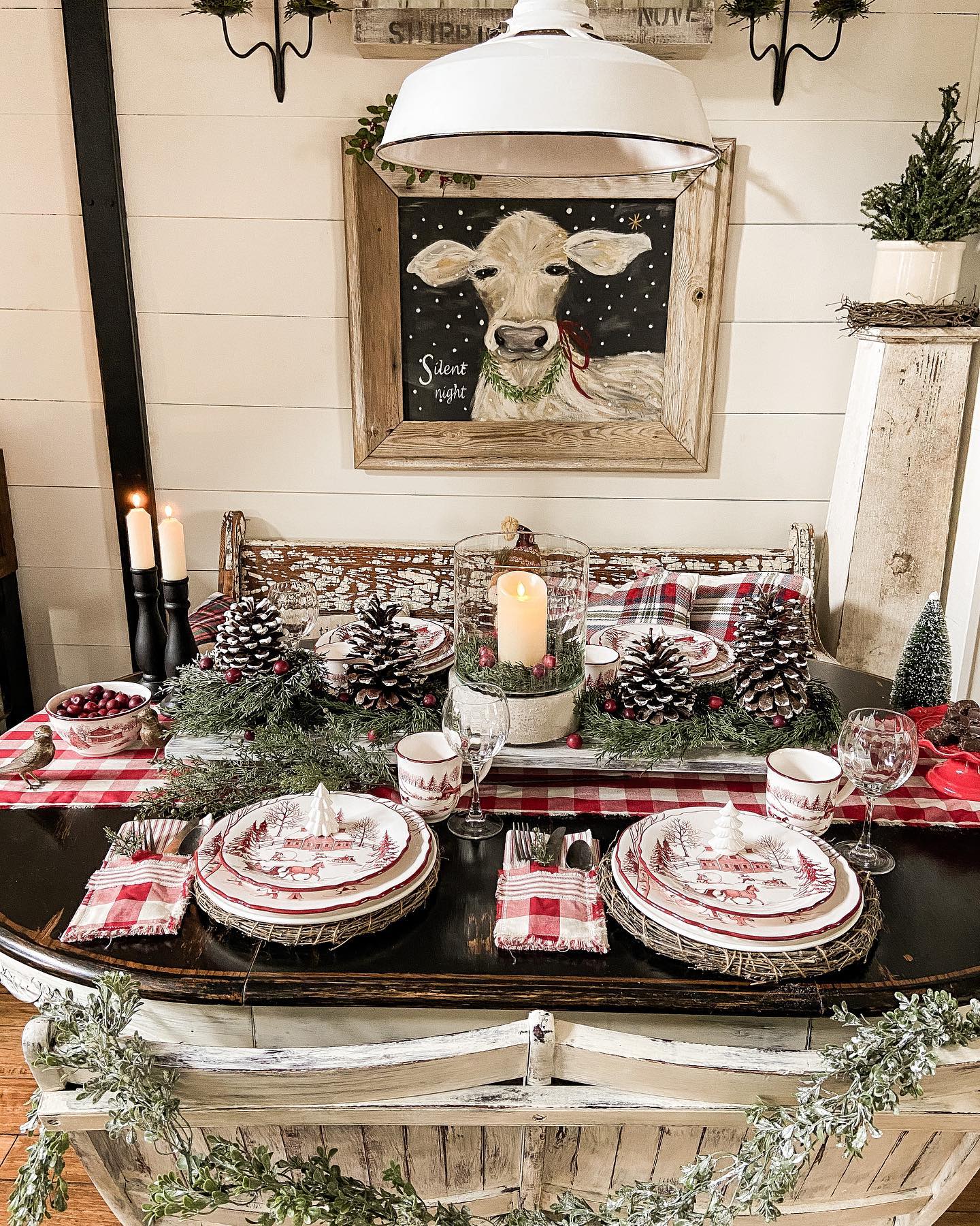 3. Crimson Ribbons and Snowy Pinecones: a Festive Mantelpiece Display