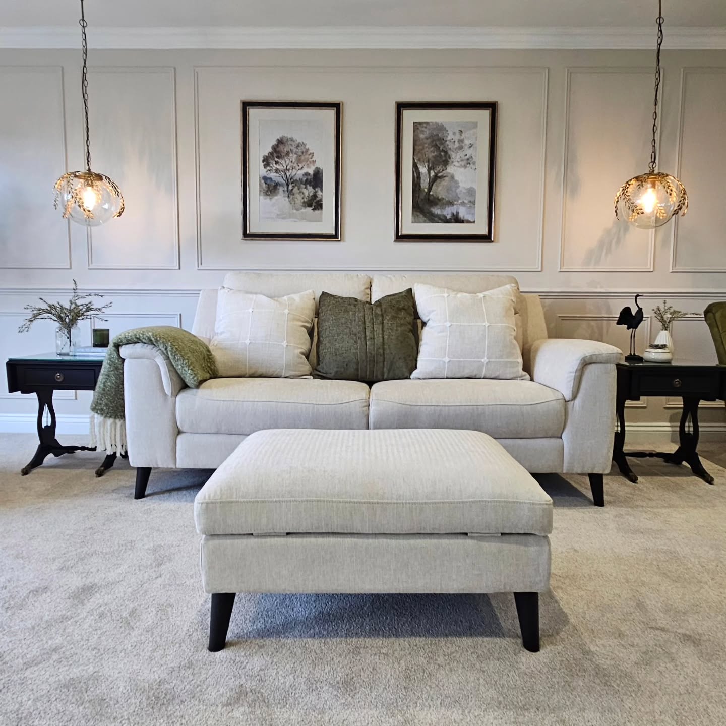 12. Moonlit Serenity: a Living Room with Soft Curves and Whispering Plants